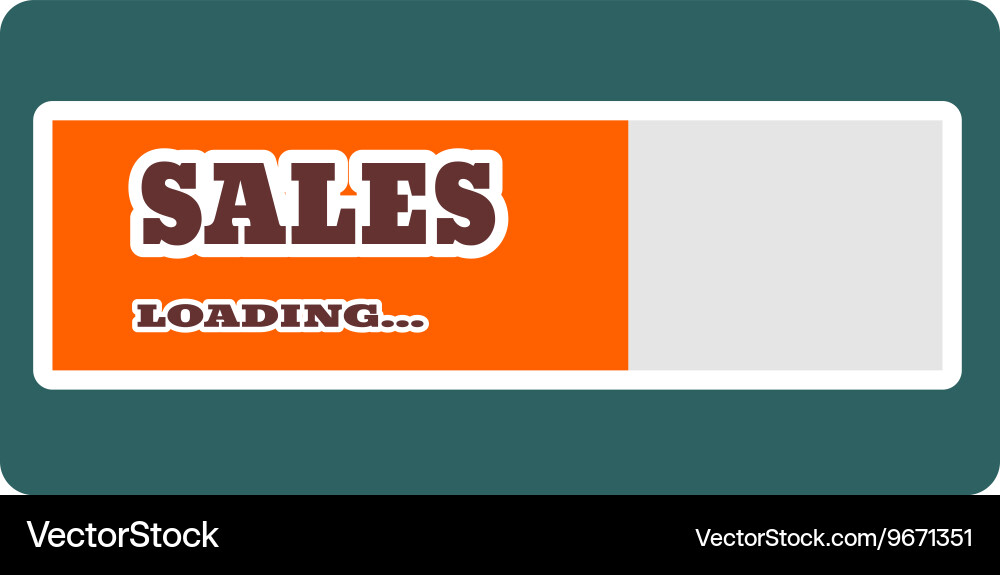 Sales word build in loading bar vector image