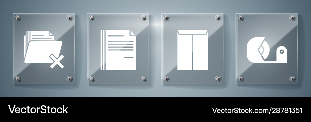 Set scotch envelope file document and delete Set scotch envelope file document and delete vector image
