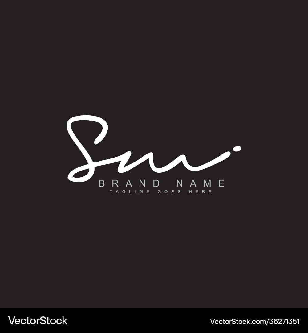 Sm Signatur-Logo - handschriftlich Sm Signatur-Logo - handschriftlich vektorbild