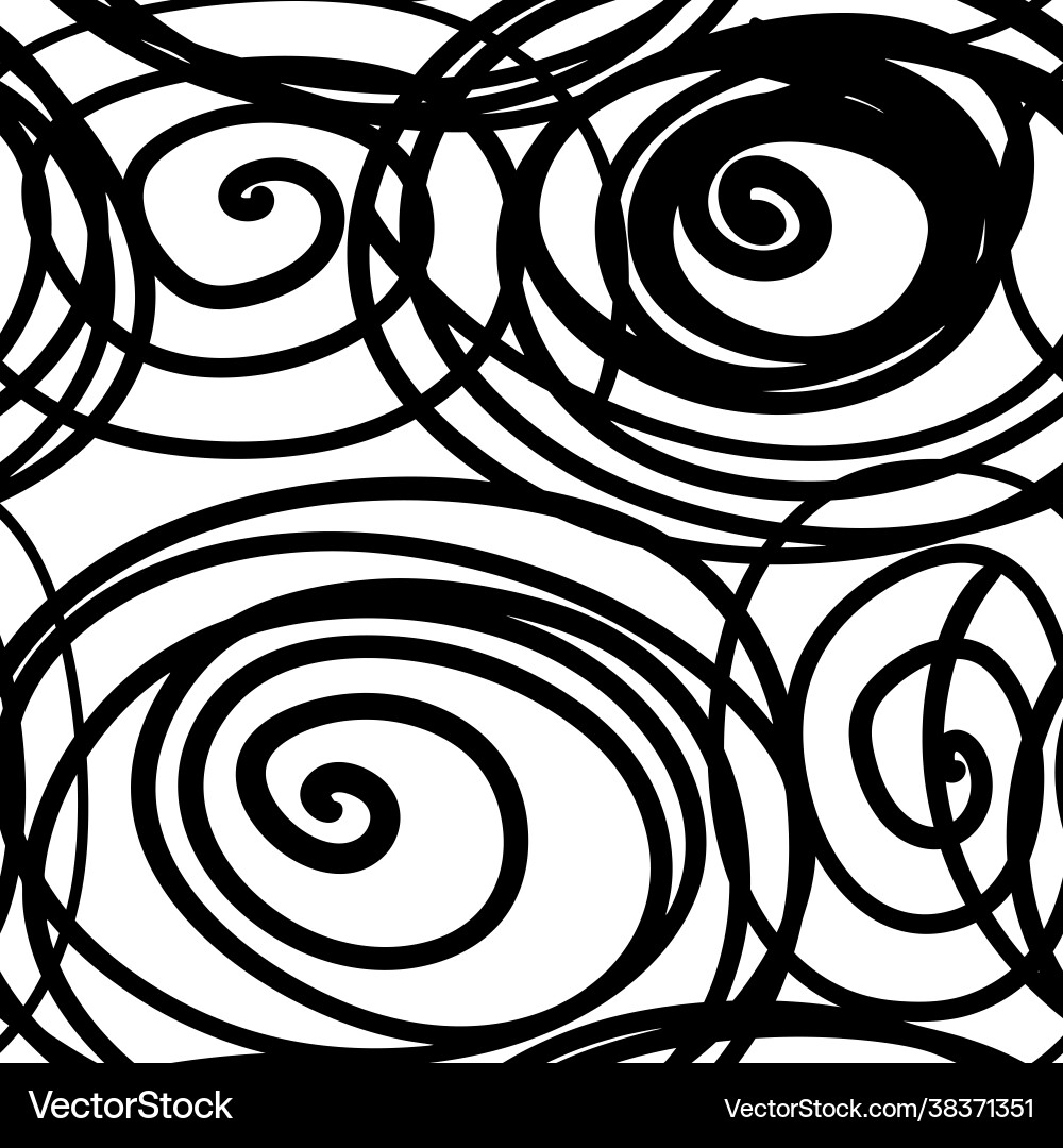 Spirals lines seamless pattern with hand drawn Spirals lines seamless pattern with hand drawn vector image