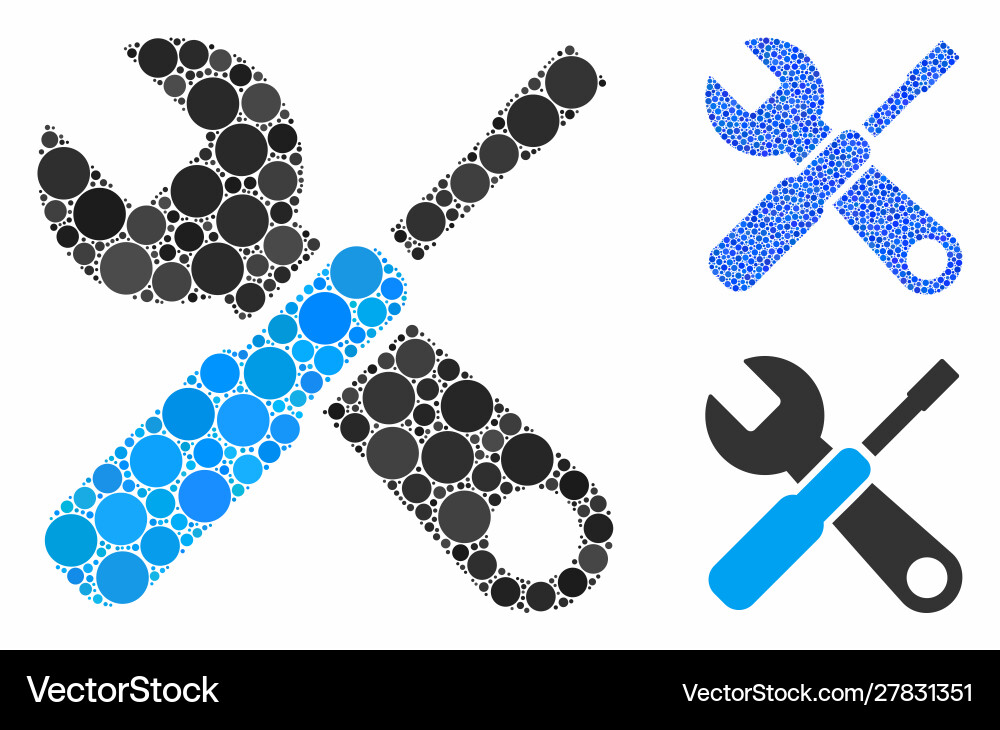 Tools composition icon spheric items Tools composition icon spheric items Vector Image
