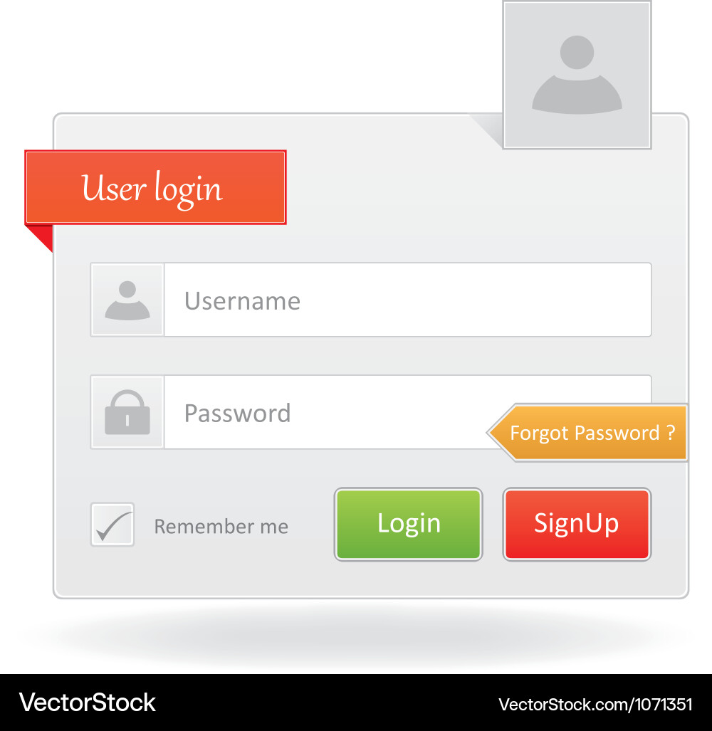 User Registration Form Royalty Free Vector Image