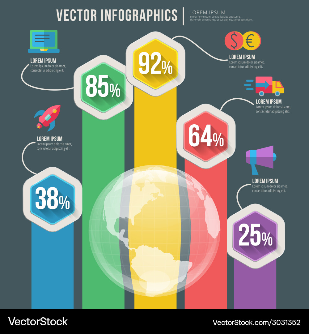 Abstract infographic flat design workflow layout vector image