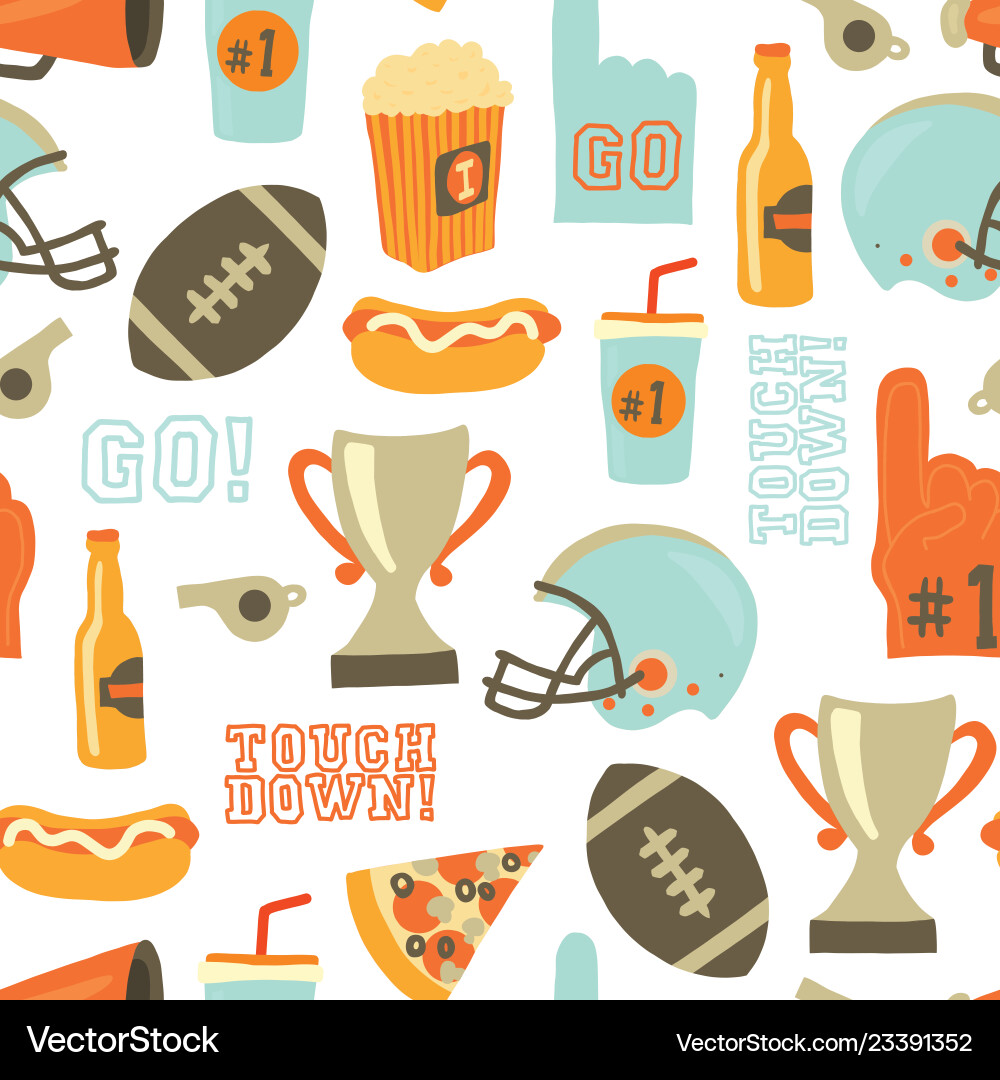 American football seamless pattern American football seamless pattern vector image