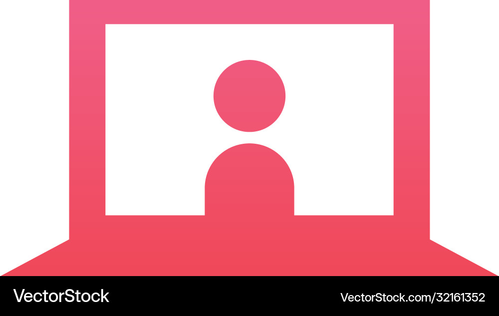 Avatar on computer in video chat gradient style Vector Image