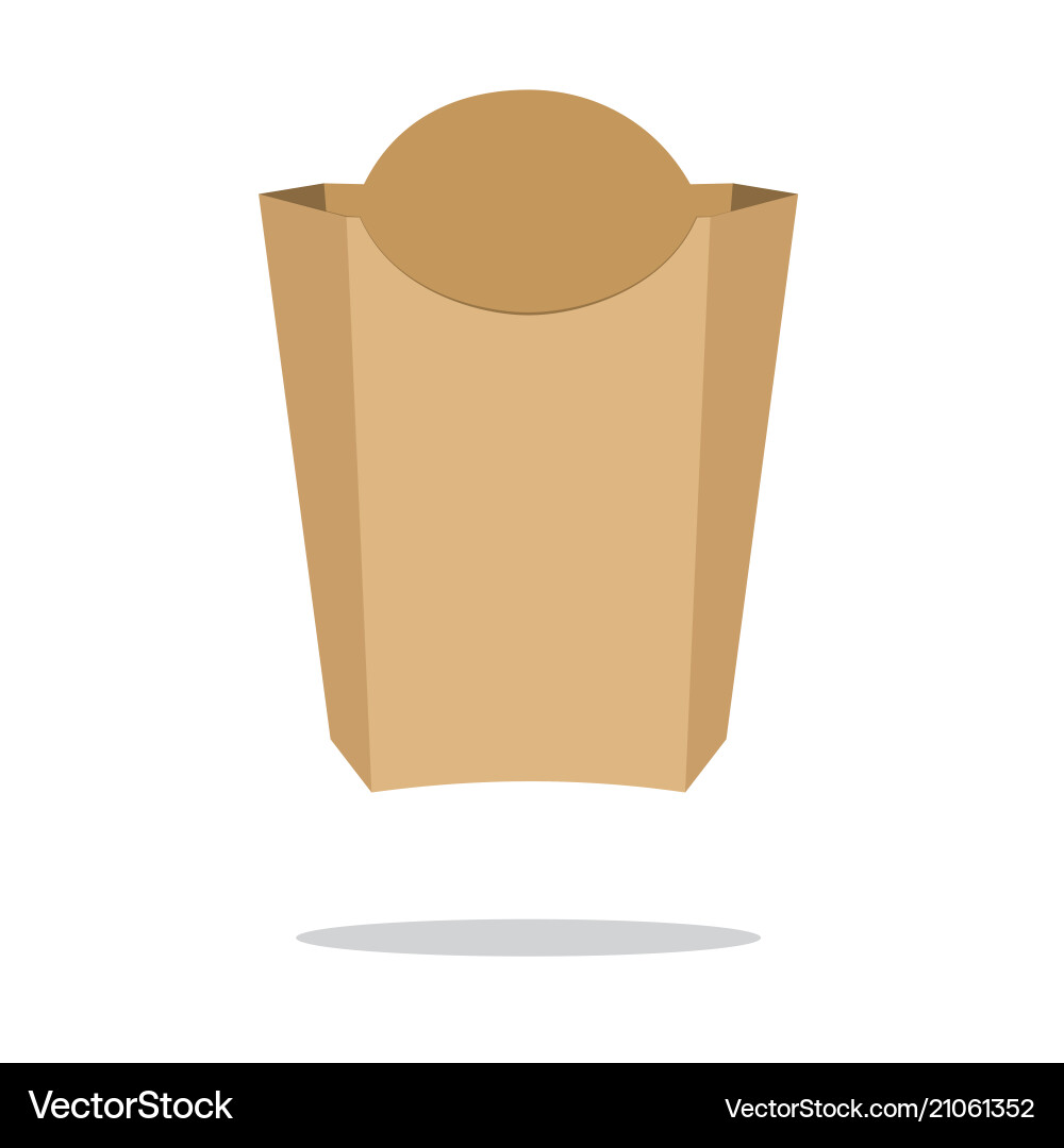Big empty brown package with shadow isolated Vector Image