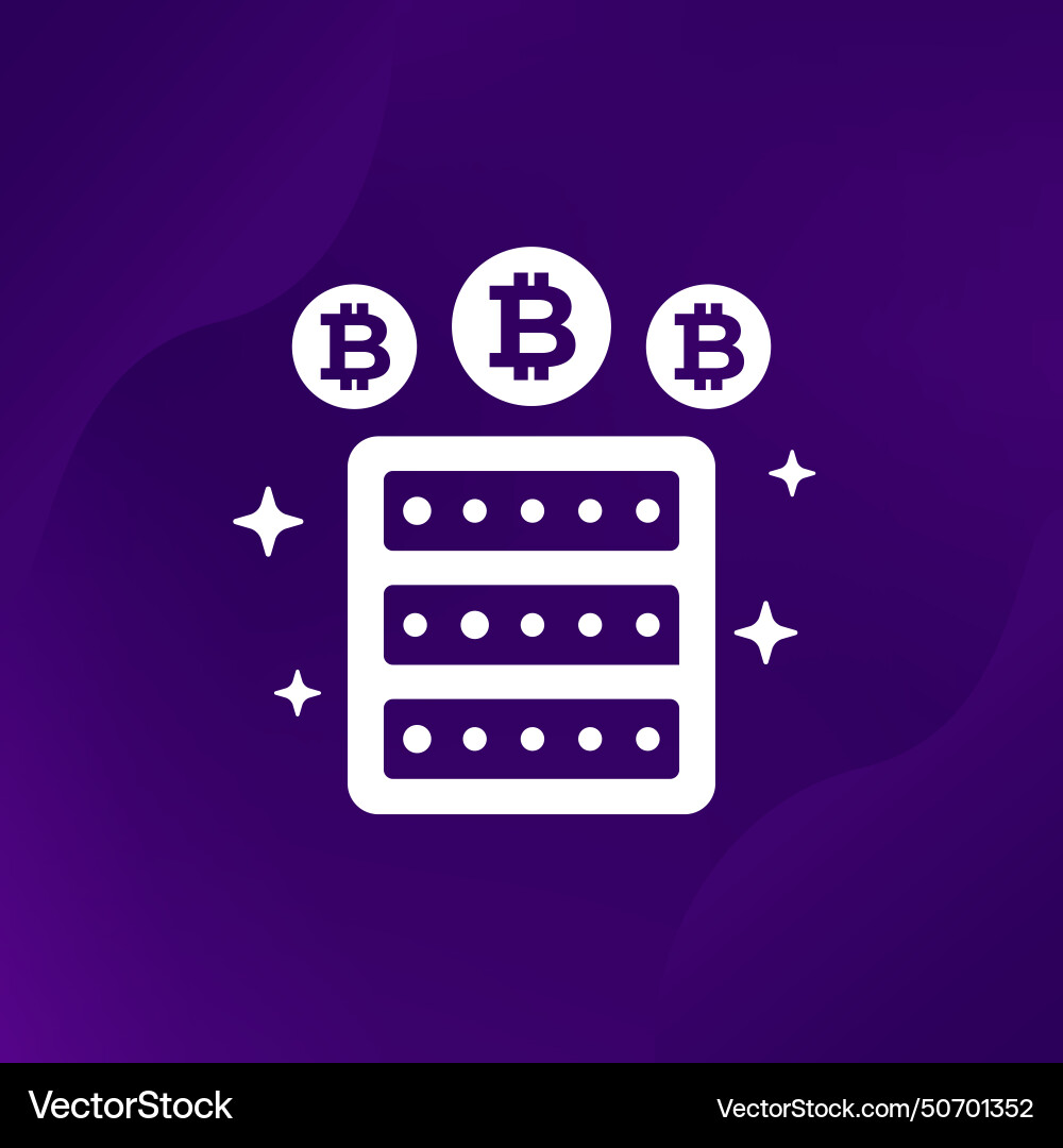 Bitcoin miner icon for web Vector Image