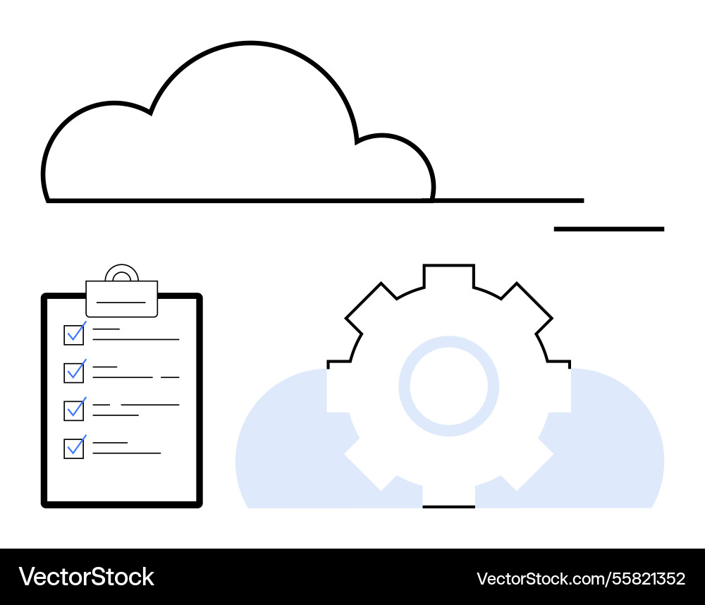 Cloud integration and task management vector image