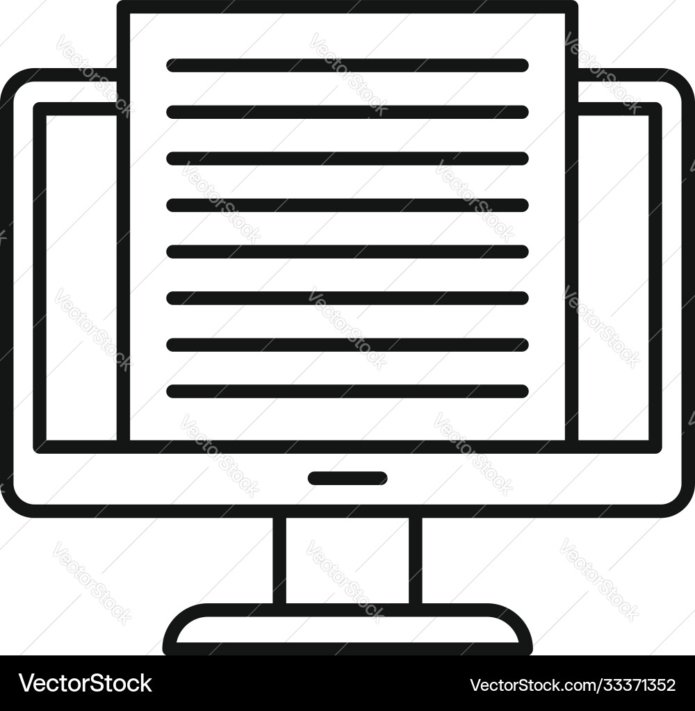 Computer summary icon outline style Computer summary icon outline style vector image