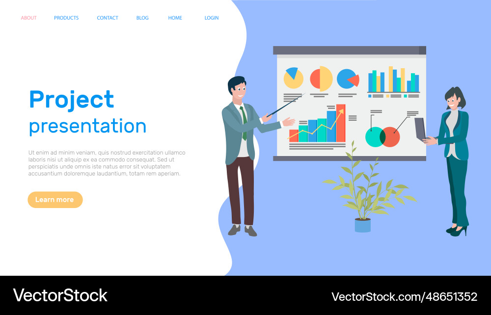 Employees working with statistical progress report Employees working with statistical progress report Vector Image