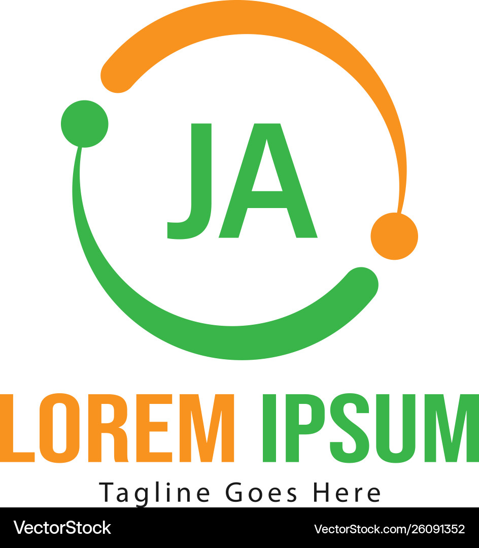 Initial ja logo template with modern frame Vector Image