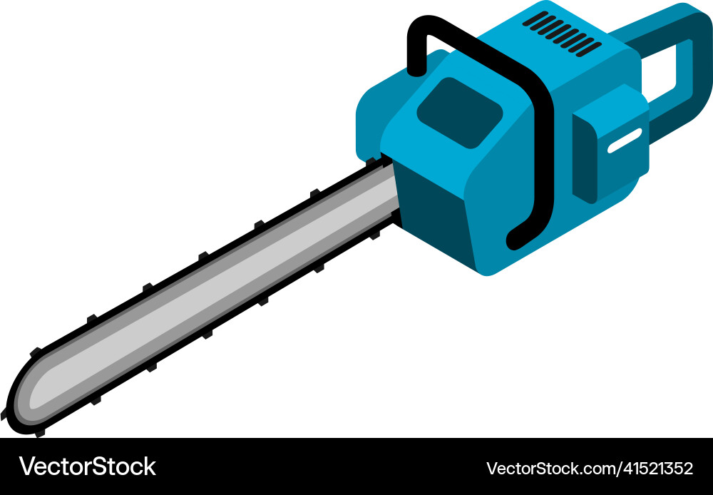 Isometric sawmill chainsaw composition Royalty Free Vector