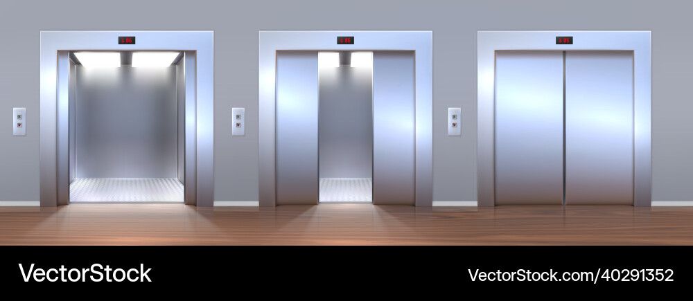 Modern Lobby with Open Elevators vector image