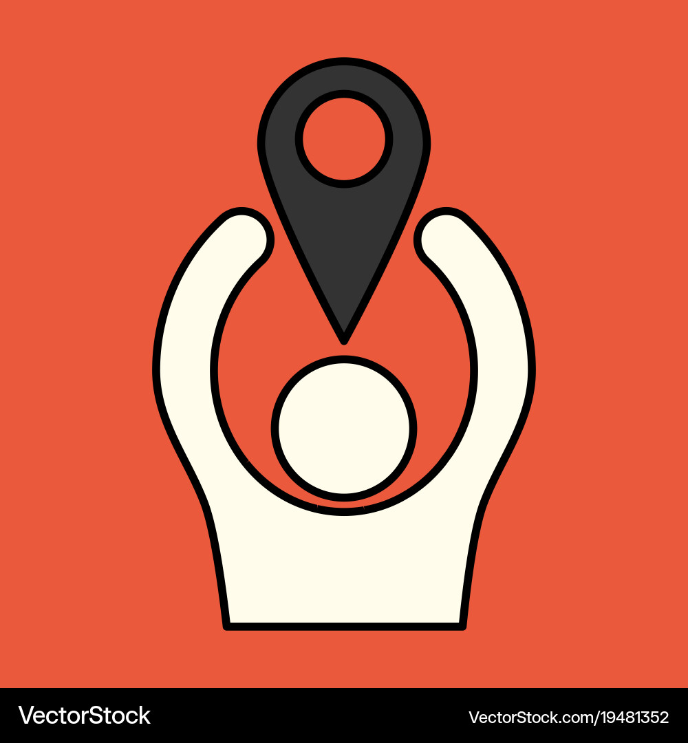 Navigation geolocation icon in flat design vector image