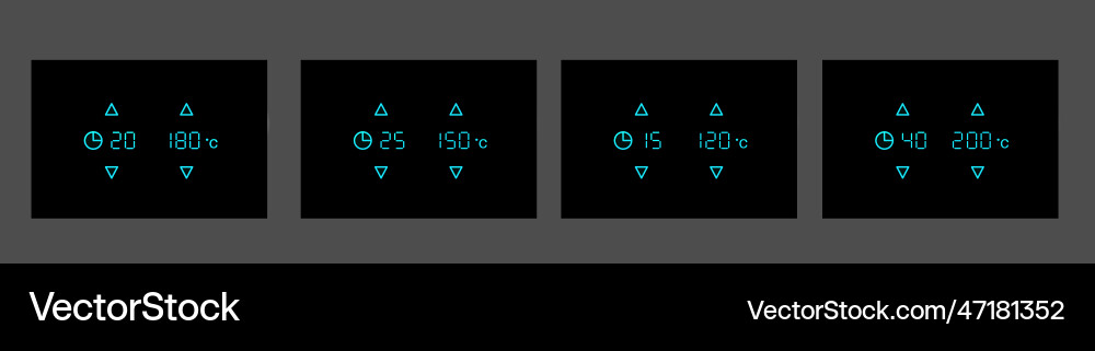 Oven Control Panel - Timer & Temperature vector image