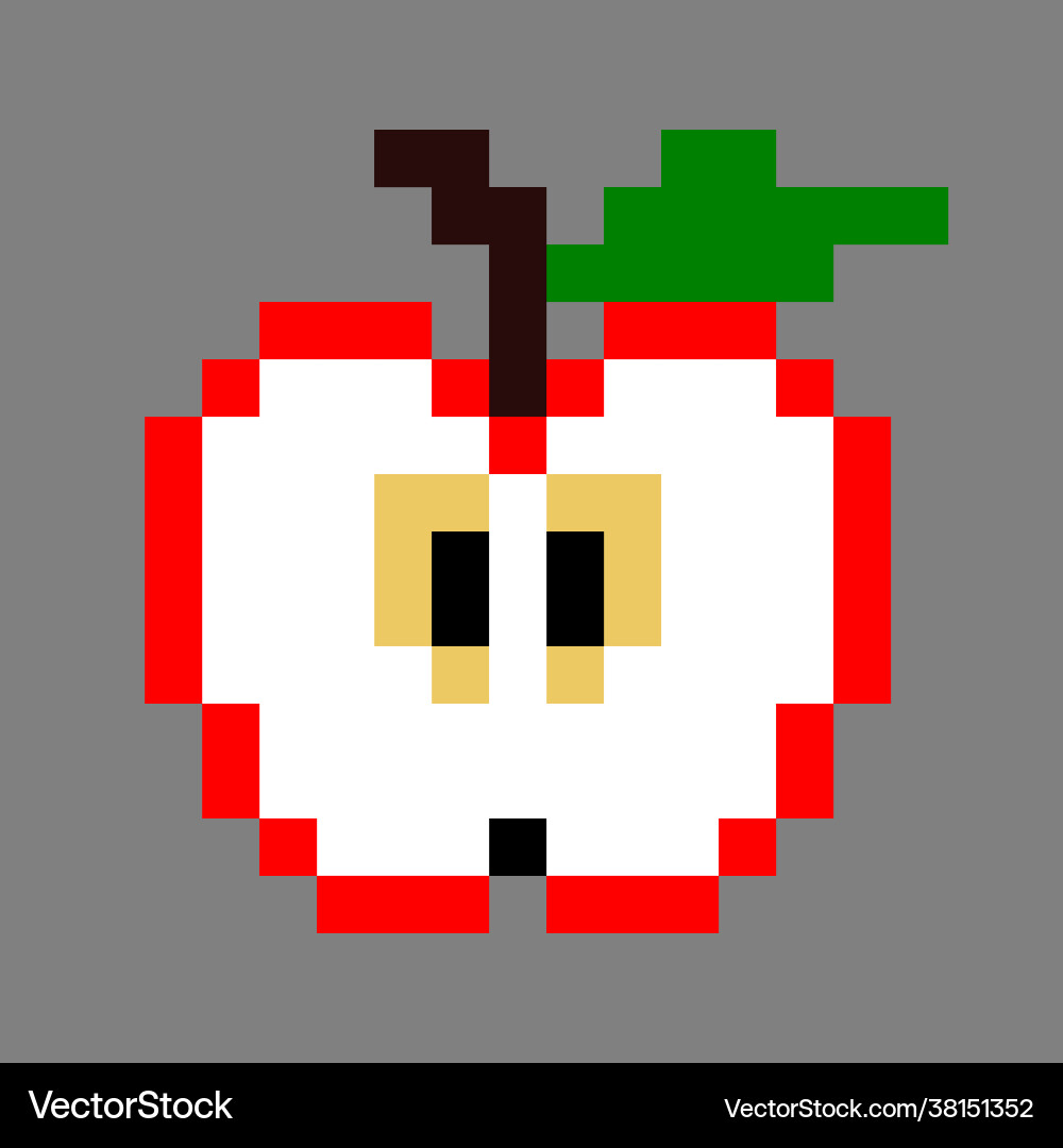 Pattern apple pixel for game assets vector image
