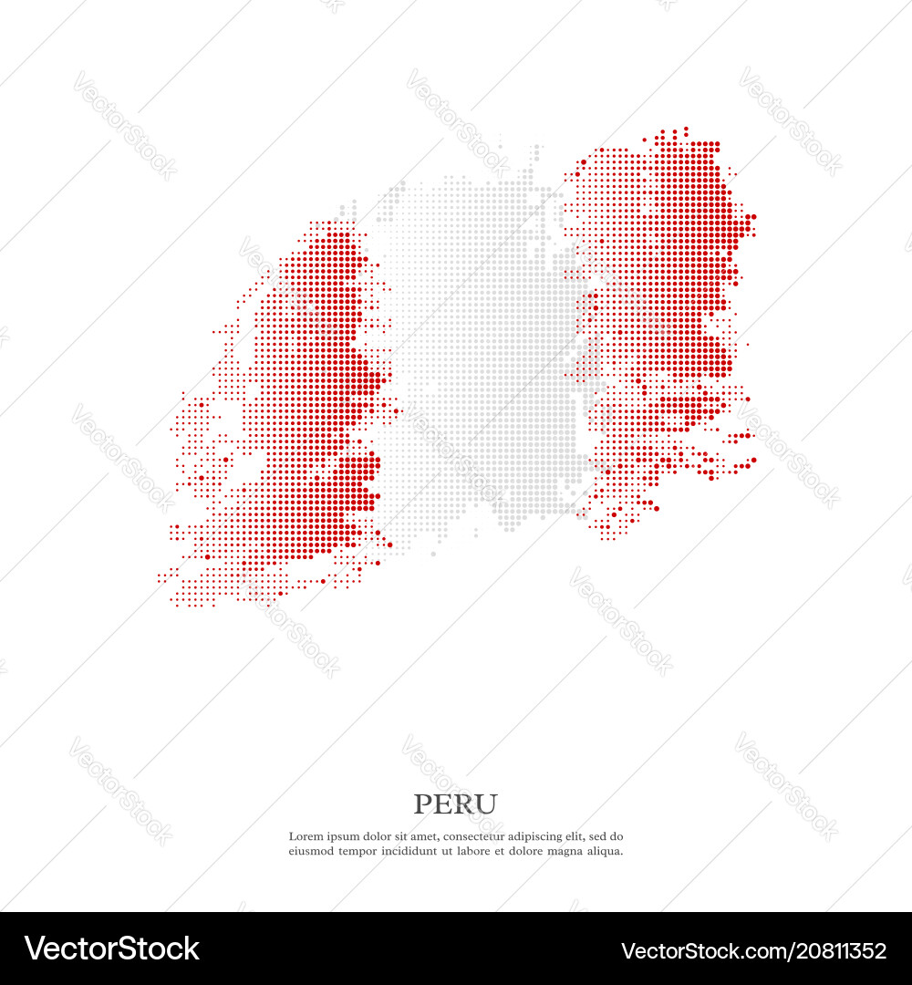 Peru Flag Halftone Grunge Vector Image