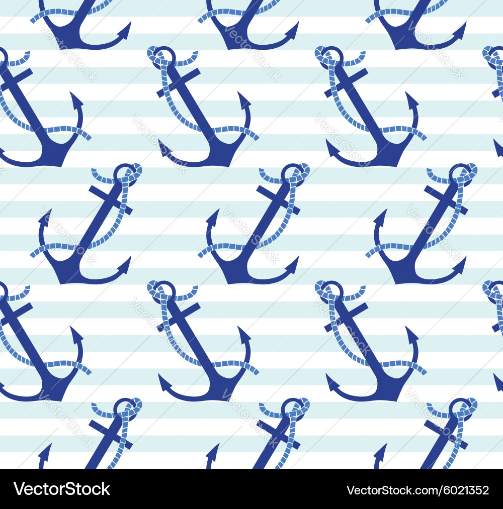 Seamless pattern with anchors vector image