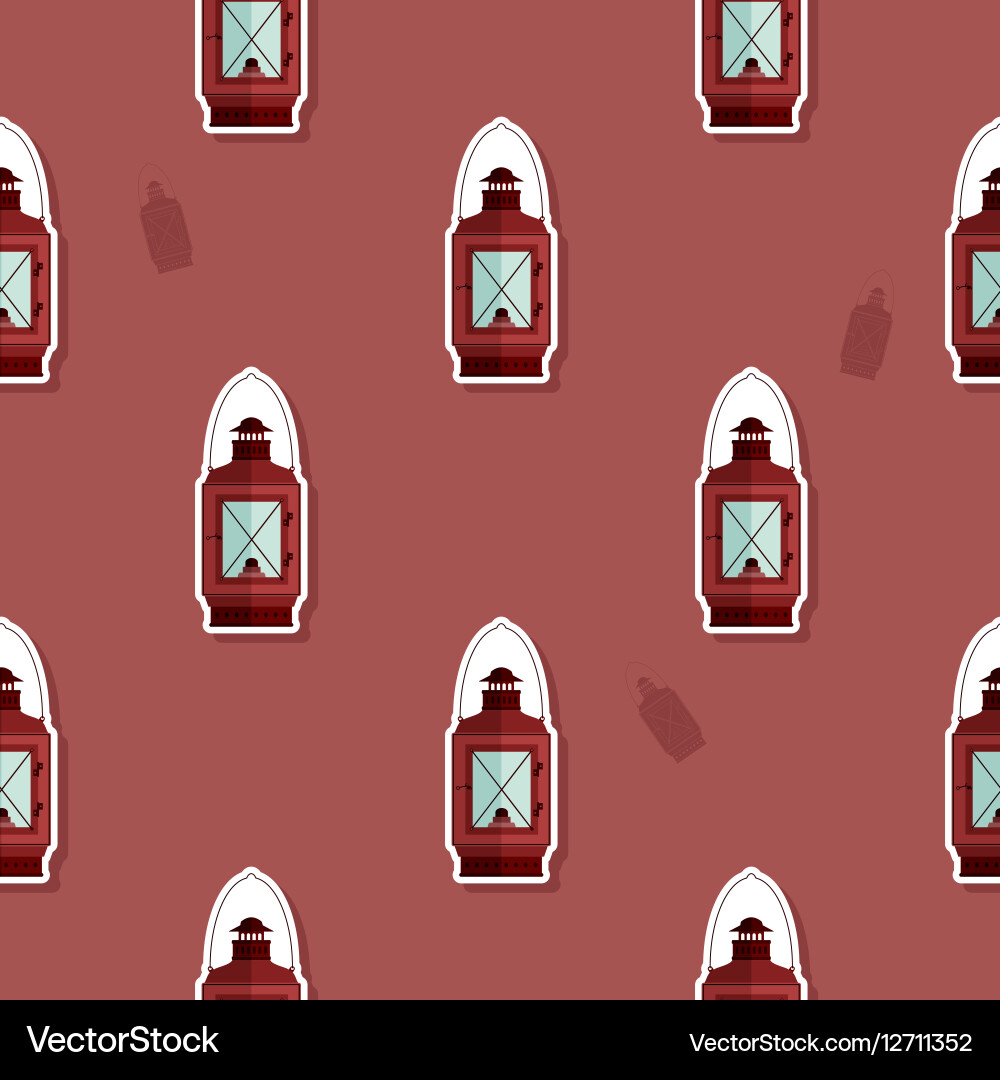Seamless pattern with lanterns vector image