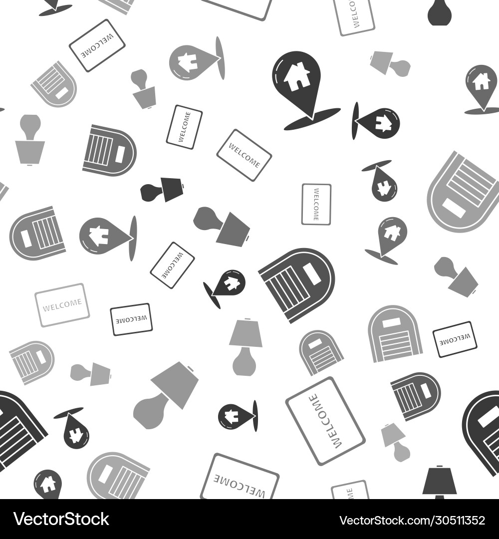 Set map pointer with house doormat text Set map pointer with house doormat text vector image