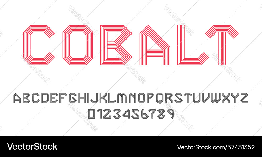 Set of alphabets font letters and numbers Set of alphabets font letters and numbers vector image