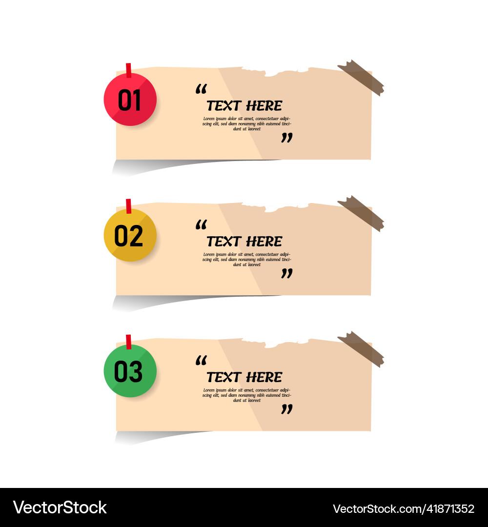 Text box with note papers element design vector image