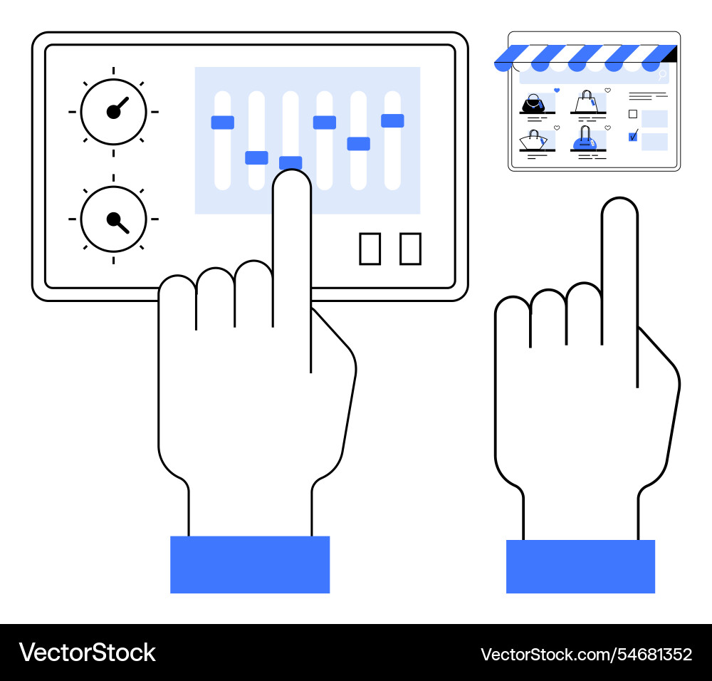 User interface with touchscreen controls User interface with touchscreen controls vector image