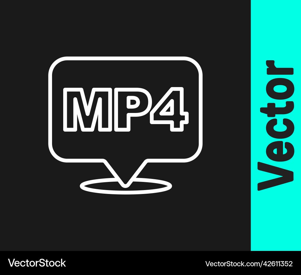 White line mp4 file document download button White line mp4 file document download button vector image