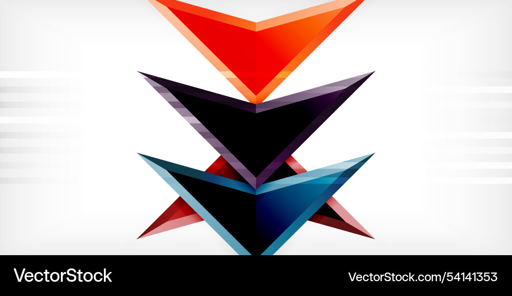 Abstract background color triangles and arrows Vector Image