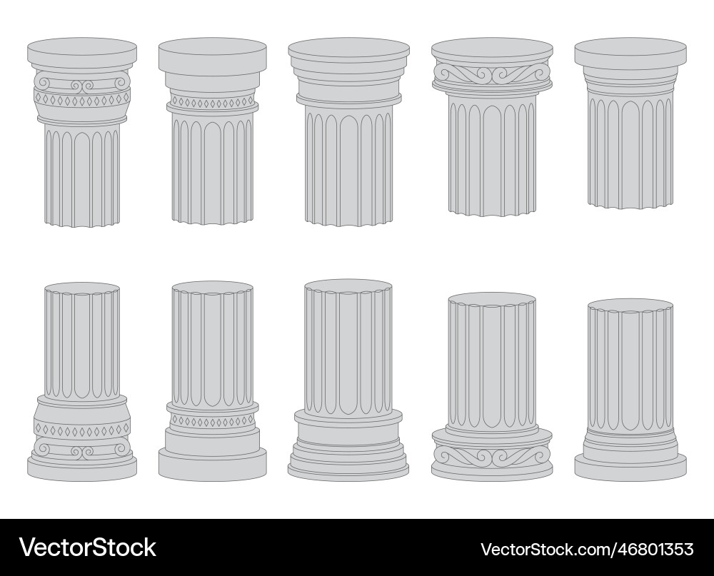 Ancient columns design isolated on background Ancient columns design isolated on background vector image