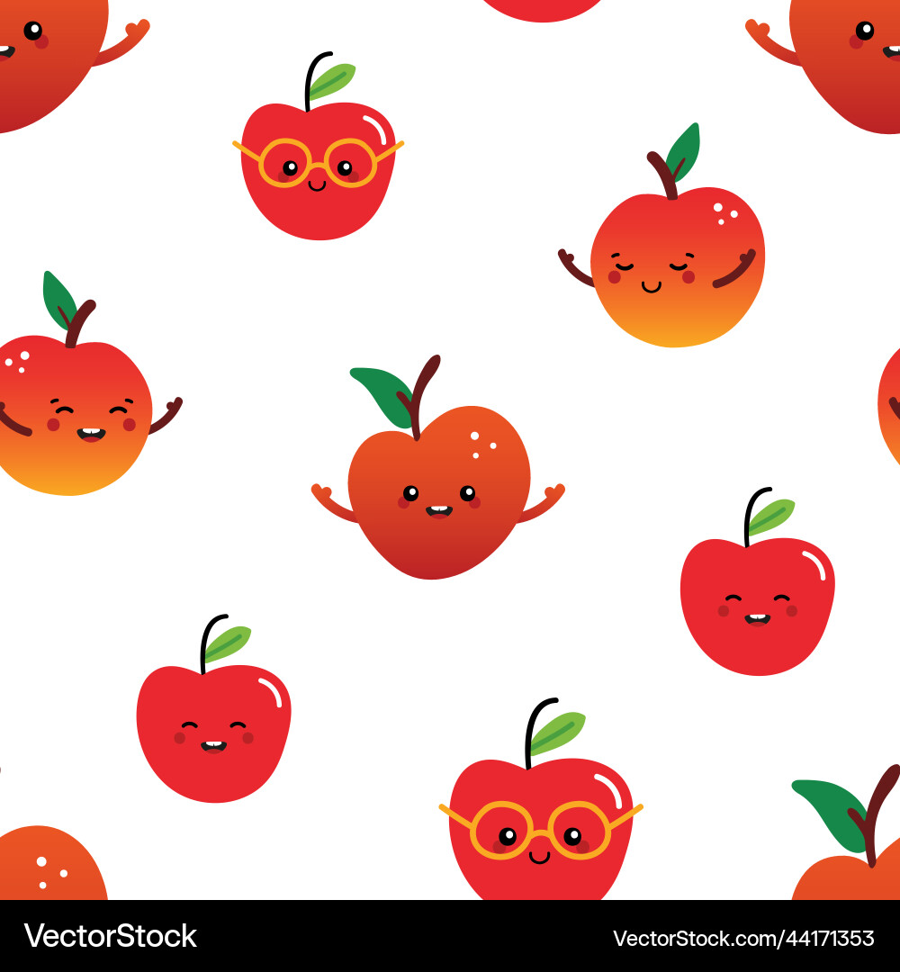 Apple characters seamless pattern Apple characters seamless pattern vector image