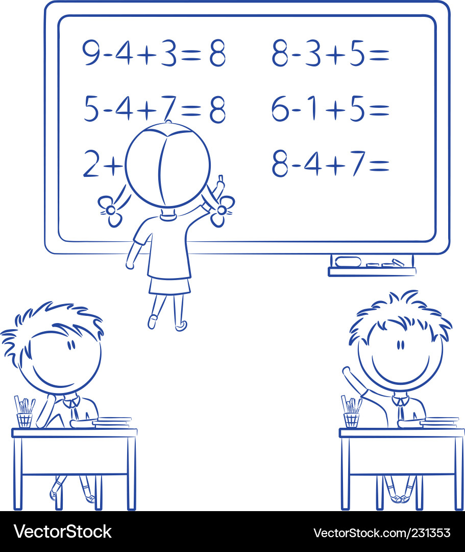 Children in a Classroom Setting vector image