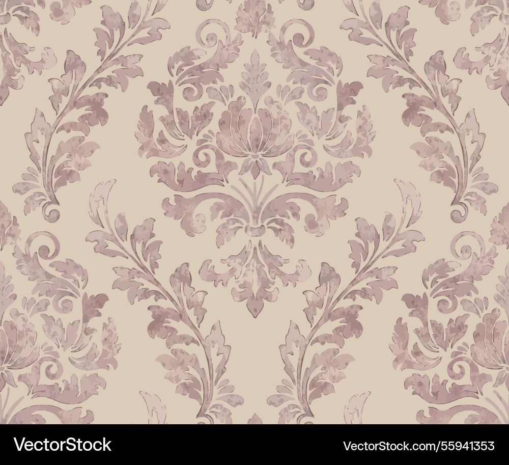 Damask seamless watercolor pattern element Damask seamless watercolor pattern element vector image