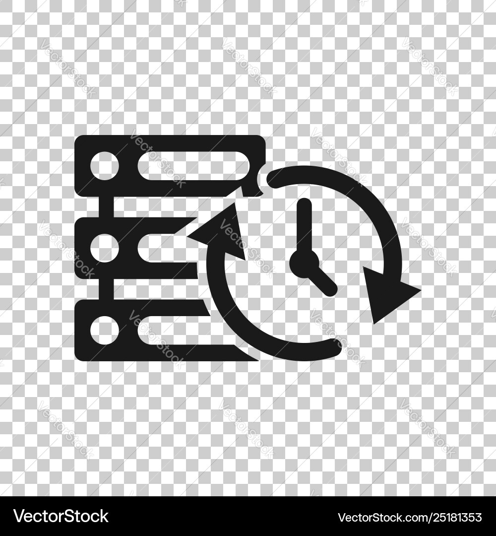Data center icon in transparent style clock Data center icon in transparent style clock vector image