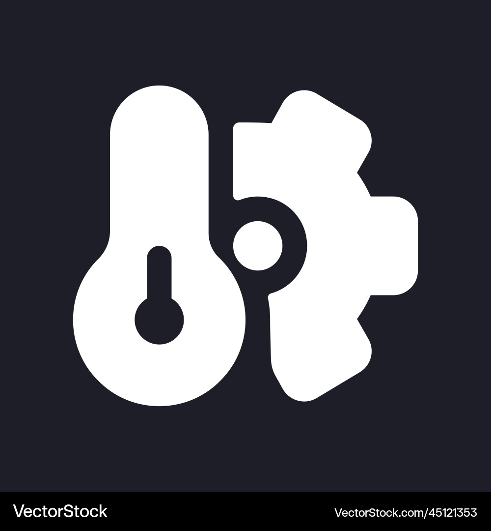 Fix conditioning system dark mode glyph ui icon vector image
