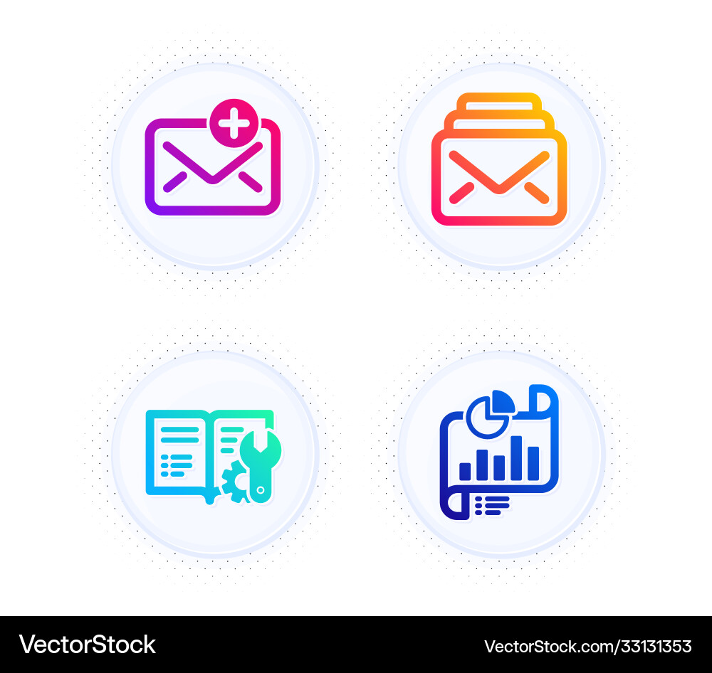 New mail and engineering documentation icons New mail and engineering documentation icons vector image