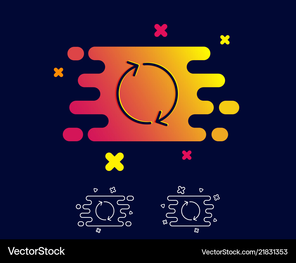 Refresh arrow line icon rotation arrowhead vector image