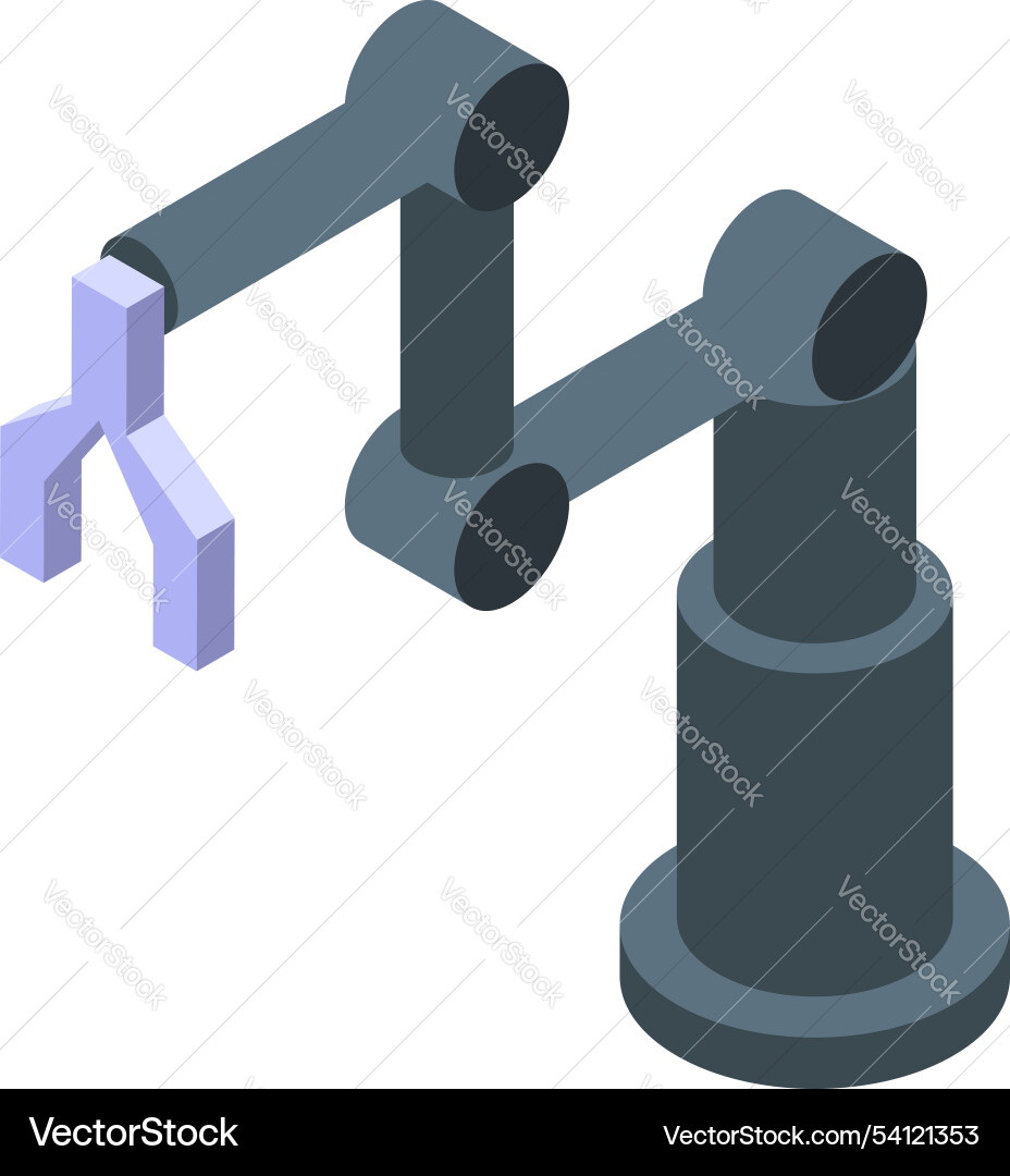 Robotic arm picking up object in modern factory Vector Image
