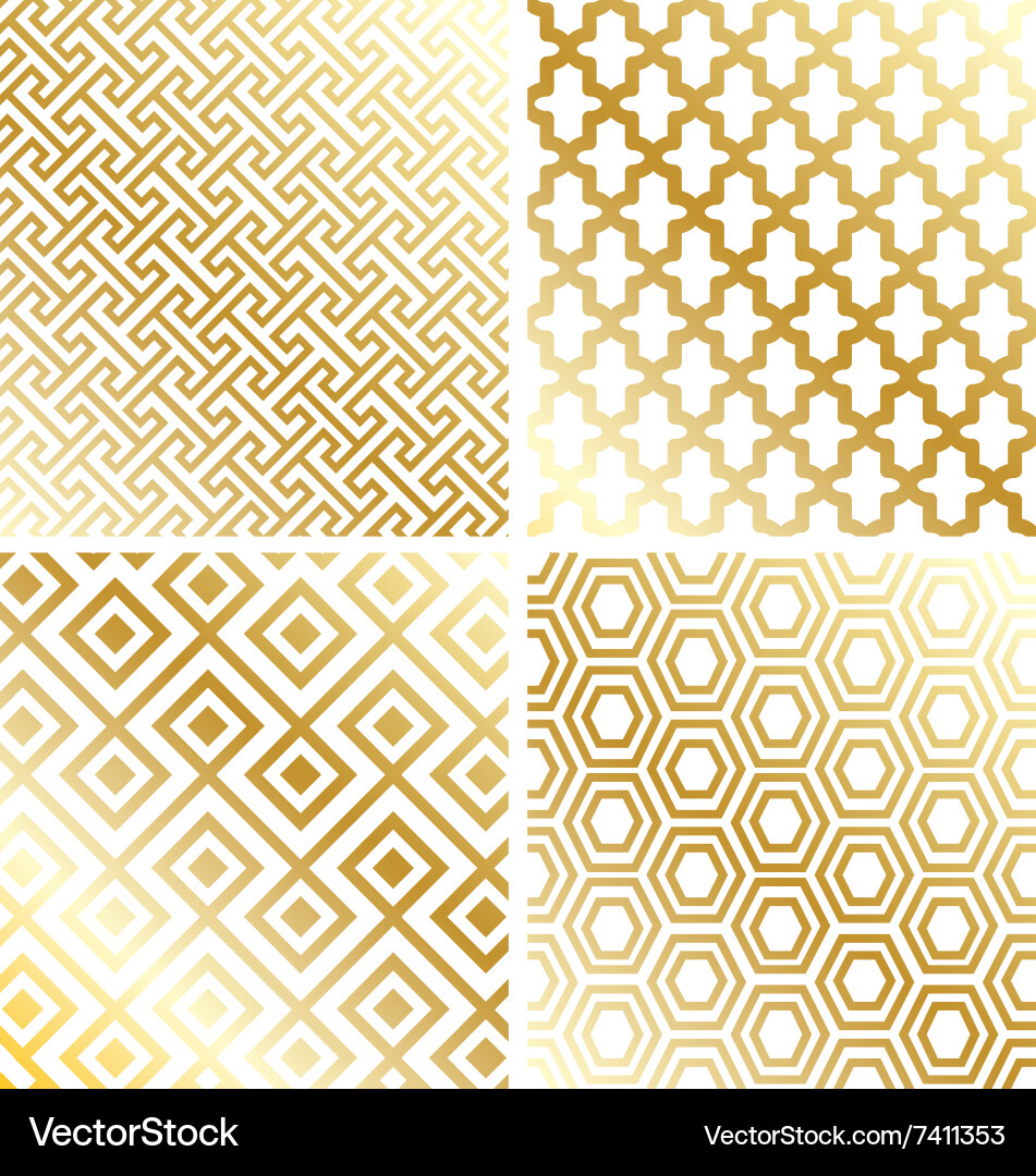 Royal gold geometric pattern background Royalty Free Vector