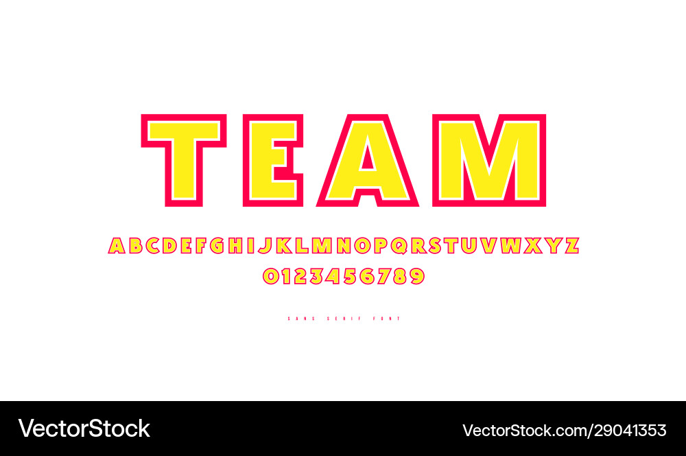 Sans serif font with contour Sans serif font with contour vector image
