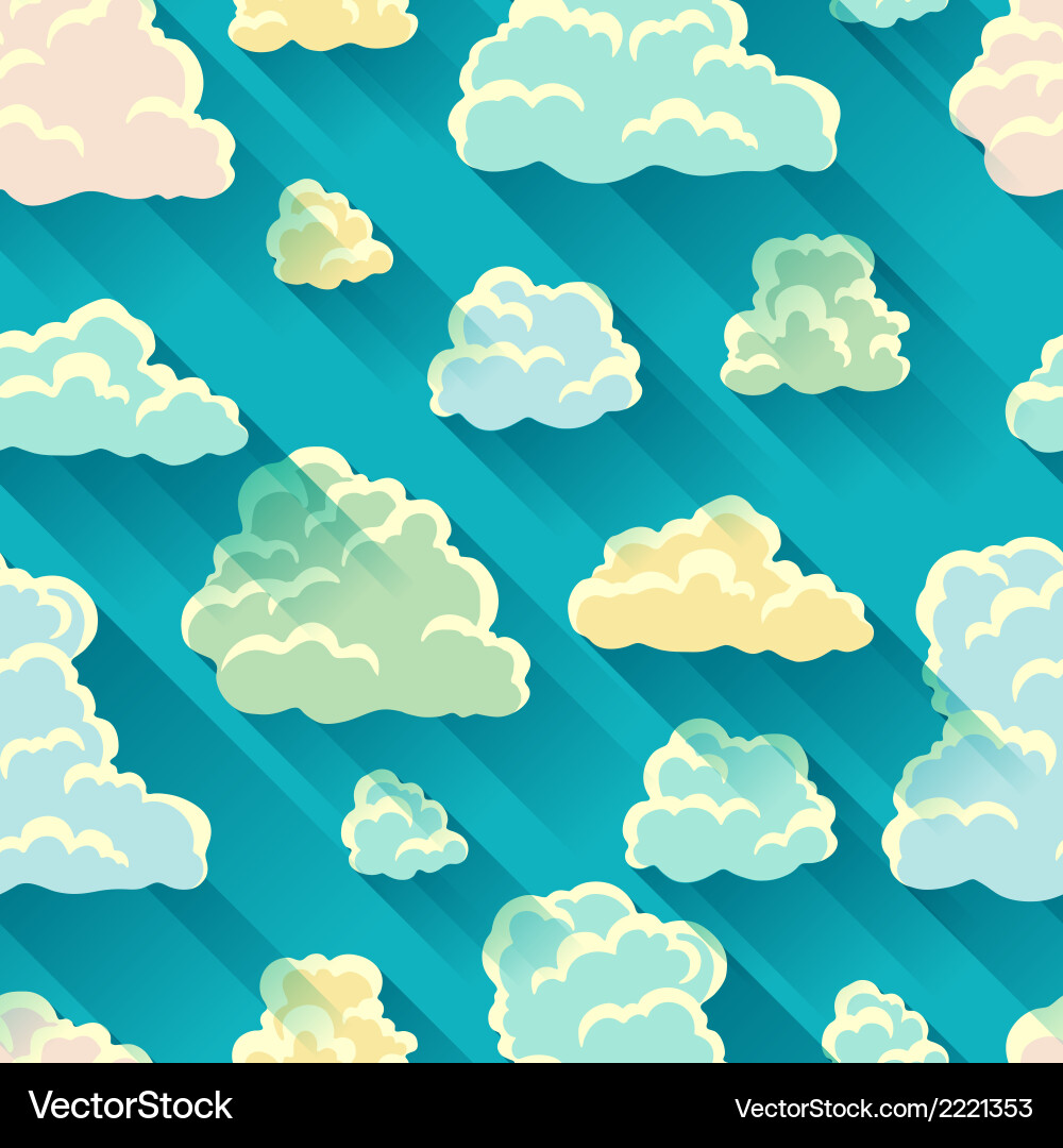 Seamless abstract pattern with sky and clouds Vector Image
