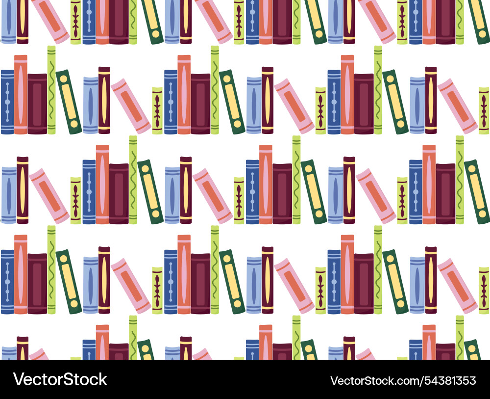 Seamless pattern with displayed books Vector Image
