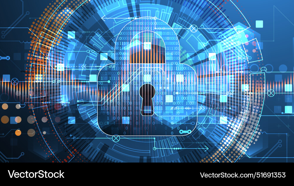 Secure digital background virtual confidential Vector Image