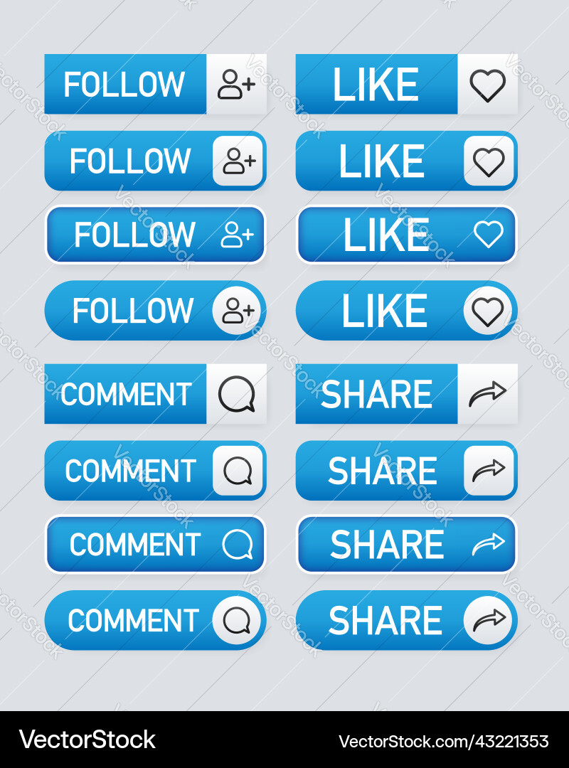 Set of modern buttons different gradient click vector image