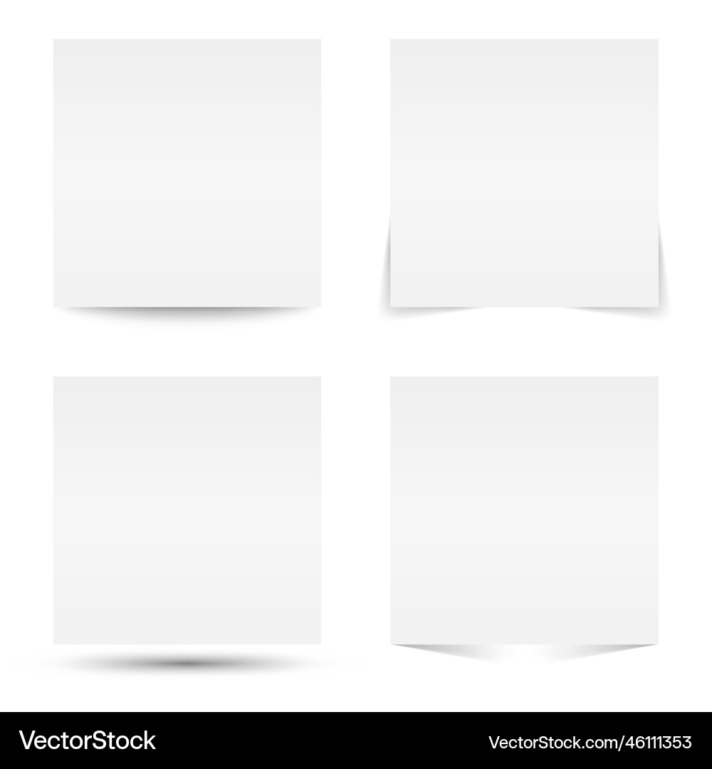 Set of transparent realistic shadow effects blank Set of transparent realistic shadow effects blank vector image