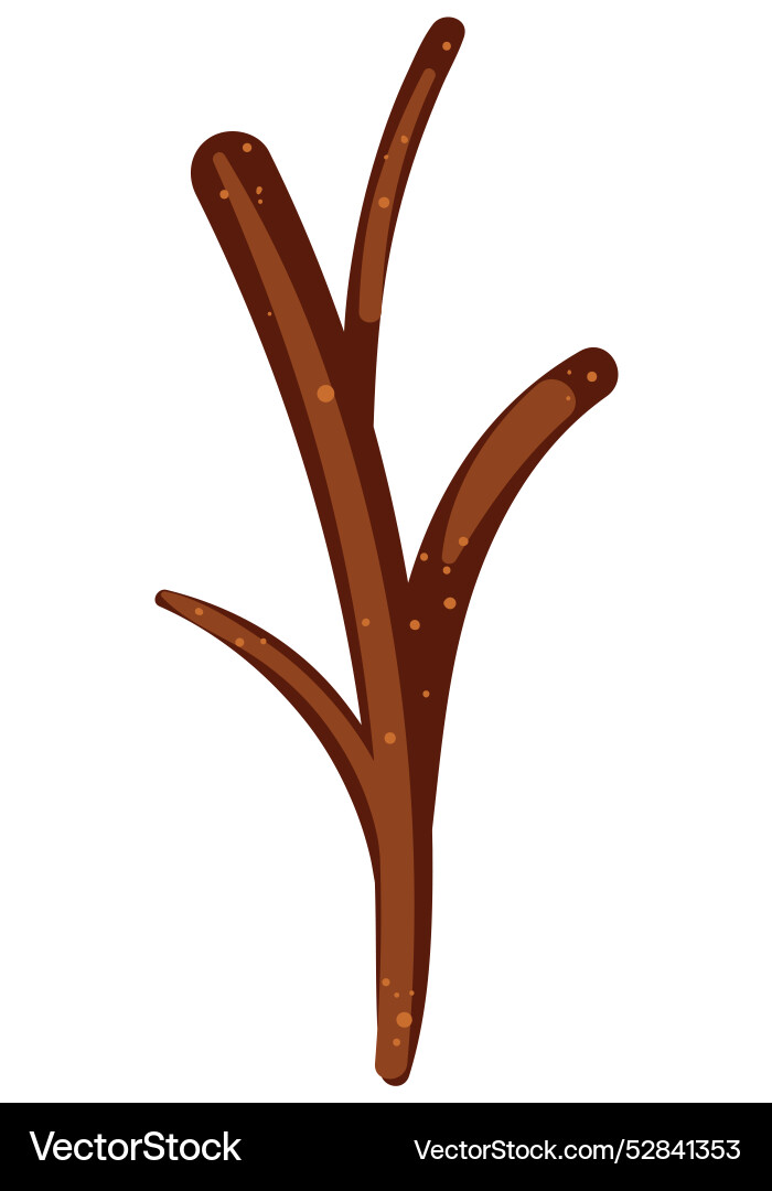 Simple brown tree branch with minimalist design Vector Image