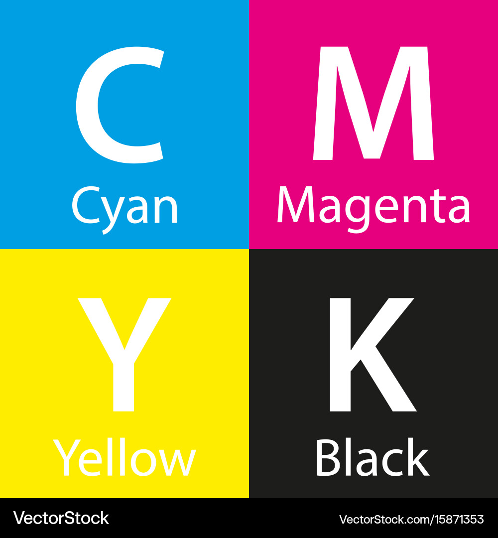 Simple cmyk color sample with name Vector Image
