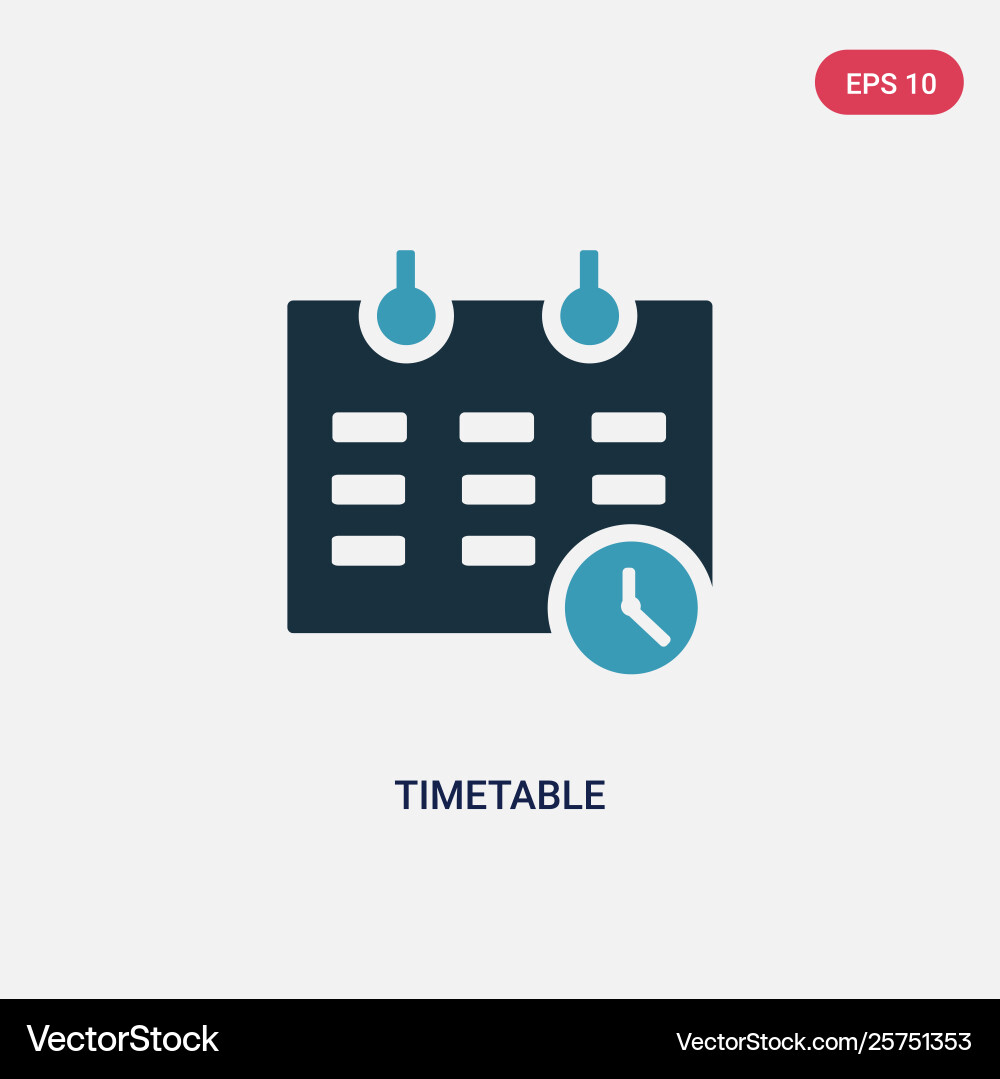 Two color timetable icon from user interface Vector Image