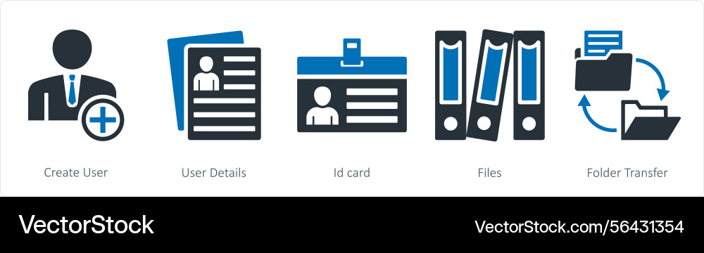 A set of 5 mix icons as create user details Vector Image