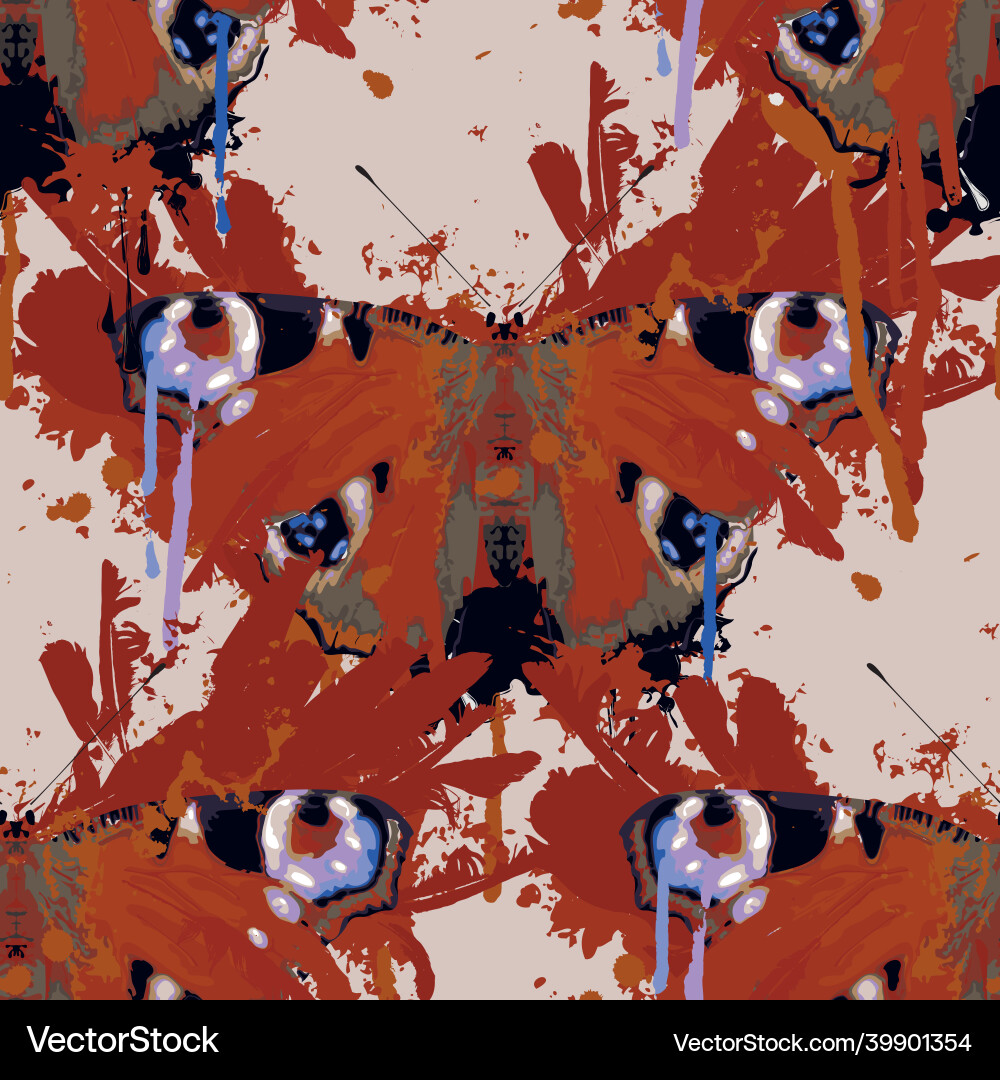 Abstract seamless pattern with butterflies and spo Abstract seamless pattern with butterflies and spo vector image